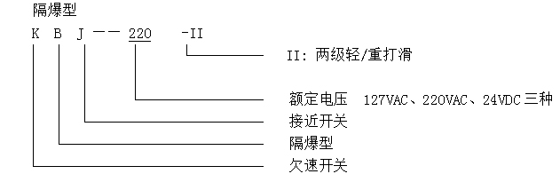 KBJ-220隔爆打滑（欠速）開關(guān)型號含義